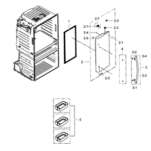 Refrigerator Door R Diagram and Parts List for RF25HMEDBSR AA-03 Samsung Refrigerator