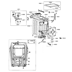 Frame Assembly Diagram and Parts List for WF337AAG XAA-00 Samsung Washer