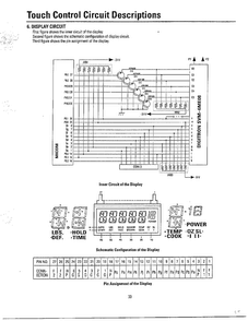 Touch Control Circuit Descriptions Page 6 Diagram and Parts List for MW3580T XAA Samsung Microwave