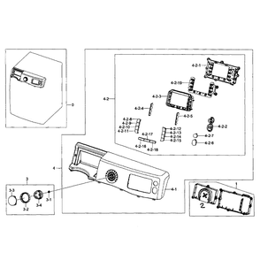 Control Panel Diagram and Parts List for WF511ABW XAA-04 Samsung Washer