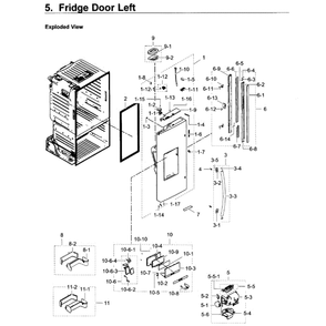 Fridge Door L Diagram and Parts List for RF23HCEDBSR AA-0011 Samsung Refrigerator