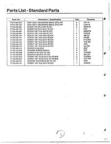 Parts List-cavity Parts/standard Parts Page 3 Diagram and Parts List for MW4620T XAA Samsung Microwave