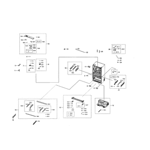 Cabinet 1 Diagram and Parts List for RF22NPEDBSG AA-00 Samsung Refrigerator
