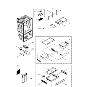 Refrigerator Diagram and Parts List for RFG297HDRS XAA-01 Samsung Refrigerator