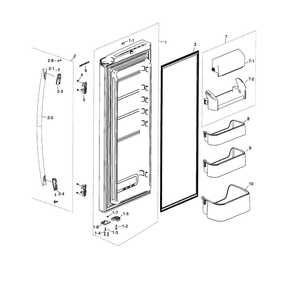 Fridge Door R Diagram and Parts List for RF20HFENBSR AA-0000 Samsung Refrigerator