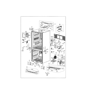 Cabinet Diagram and Parts List for RF18HFENBSG US-00 Samsung Refrigerator
