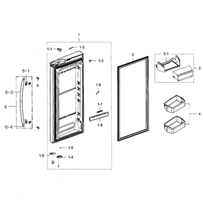 Right Door Diagram and Parts List for RFG293HAPN XAA-01 Samsung Refrigerator