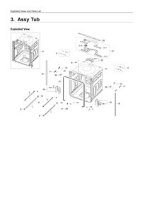 Tub Assembly Diagram and Parts List for DW80K7050UG AA-01 Samsung Dishwasher