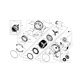 Tub And Drum Diagram and Parts List for WF330ANW XAA-07 Samsung Washer