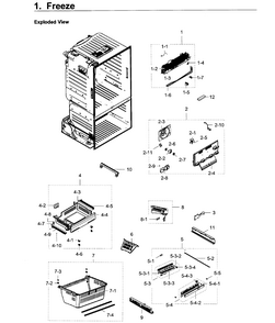 Freezer Diagram and Parts List for RF28HDEDPWW AA-0007 Samsung Refrigerator
