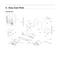 Case Parts Assembly Diagram and Parts List for DW80R9950US AA-00 Samsung Dishwasher