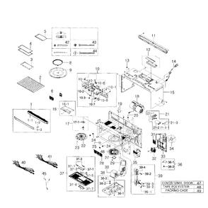 Cabinet Diagram and Parts List for SMH9207ST XAA-01 Samsung Microwave Oven Combo