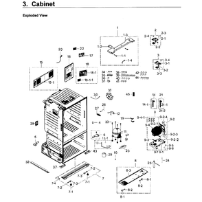Cabinet Diagram and Parts List for RF26J7500WW AA-0002 Samsung Refrigerator
