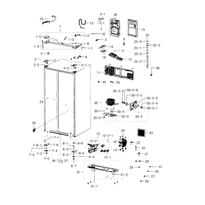 Cabinet Assembly Diagram and Parts List for RH22H8010SR AA-00 Samsung Refrigerator