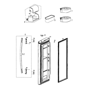 Right Door Diagram and Parts List for RF267ADRS XAA-0000 Samsung Refrigerator