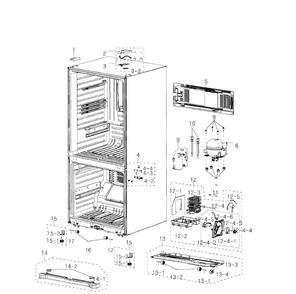 Part Location Diagram of DA61-04917B Samsung Middle Hinge (Right)