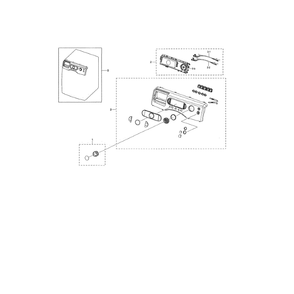 Control Panel Diagram and Parts List for WF338AAB XAA-01 Samsung Washer