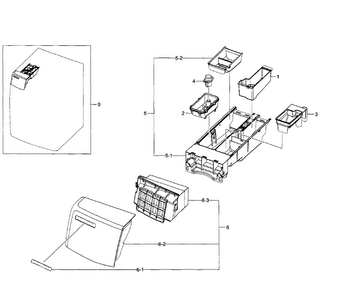 Drawer Diagram and Parts List for WF520ABW XAA-0005 Samsung Washer