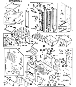 Refrigerator Diagram and Parts List for RS277ACPN XAA-0000 Samsung Refrigerator