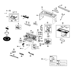 Cabinet Assembly Diagram and Parts List for SMH1816W XAA-00 Samsung Microwave Oven Combo