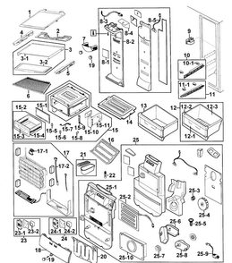 Refrigerator Diagram and Parts List for RS269LARS XAA-0000 Samsung Refrigerator