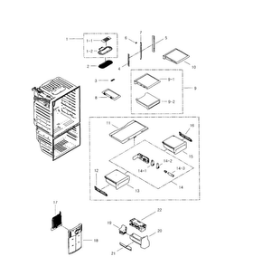 Refrigerator Diagram and Parts List for RFG296HDRS XAA-0001 Samsung Refrigerator