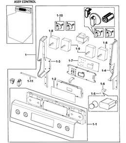 Part Location Diagram of DG97-00114W Samsung Assembly CONTROL SUB;FER300S
