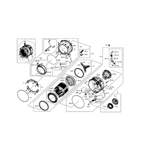 Tub And Drum Diagram and Parts List for WF448AAW XAA-07 Samsung Washer