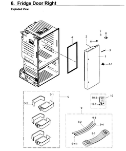 Fridge Door R Diagram and Parts List for RF26J7500WW AA-0002 Samsung Refrigerator