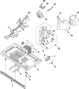 Internal Control/latch Asy/base Diagram and Parts List for MR5492W XAA Samsung Microwave
