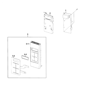 Control Panel Diagram and Parts List for SMH1927W XAA-0000 Samsung Microwave