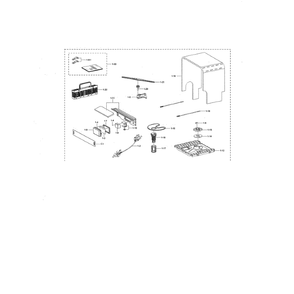 Case Assembly Diagram and Parts List for DW80N3030US AA-00 Samsung Dishwasher