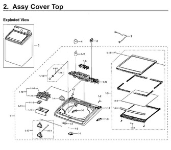 Part Location Diagram of DC34-00025E Samsung Lid Lock Assembly