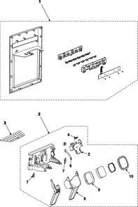 Fountain Diagram and Parts List for RS2621SW XAA Samsung Refrigerator