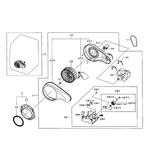 Motor Assembly Diagram and Parts List for DV455GVGSGR AA-01 Samsung Dryer