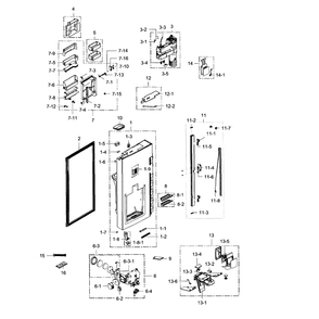 Fridge Door L Diagram and Parts List for RF34H9960S4 AA-01 Samsung Refrigerator