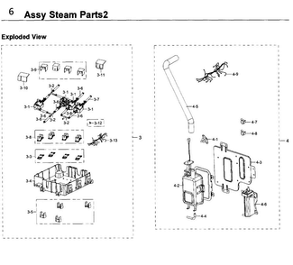 Steam Parts 2 Diagram and Parts List for NV51K6650SG AA-0000 Samsung Wall Oven