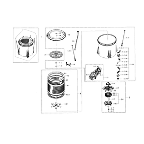 Tub Diagram and Parts List for WA52J8700AP A2-0000 Samsung Washer