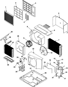 Chassis Assembly Diagram and Parts List for AW1890 XAA Samsung Air Conditioner