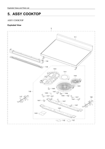 Cooktop Assembly Diagram and Parts List for NE63A6711SG AA-00 Samsung Range