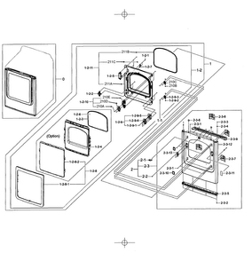 Front/door Assy Diagram and Parts List for DV456GWHDSU AA-0001 Samsung Dryer