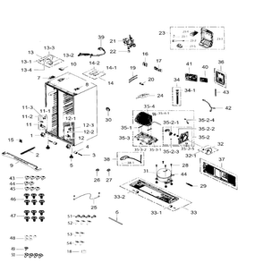Cabinet Diagram and Parts List for RS265TDRS XAA-0001 Samsung Refrigerator