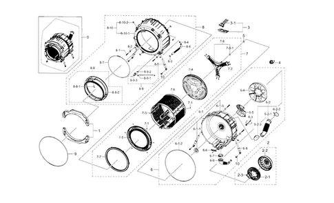 Part Location Diagram of DC97-16824A Samsung Semi tub