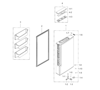Freezer Door R Diagram and Parts List for RF34H9960S4 AA-0005 Samsung Refrigerator