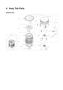 Tub Assembly Diagram and Parts List for WA50R5200AW US-51 Samsung Washer