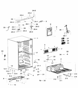 Cabinet Diagram and Parts List for RF32FMQDBSR AA-0006 Samsung Refrigerator
