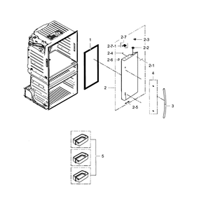 Refrigerator Door R Diagram and Parts List for RF25HMEDBBC AA-01 Samsung Refrigerator