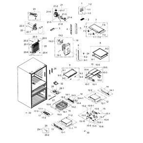 Refrigerator Diagram and Parts List for RF31FMESBSR AA-02 Samsung Refrigerator
