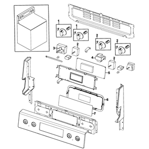 Control Assembly Diagram and Parts List for NE595R0ABWW AA-00 Samsung Range