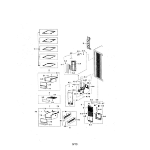 Freezer Section Diagram and Parts List for RSG307AARS XAA-0000 Samsung Refrigerator